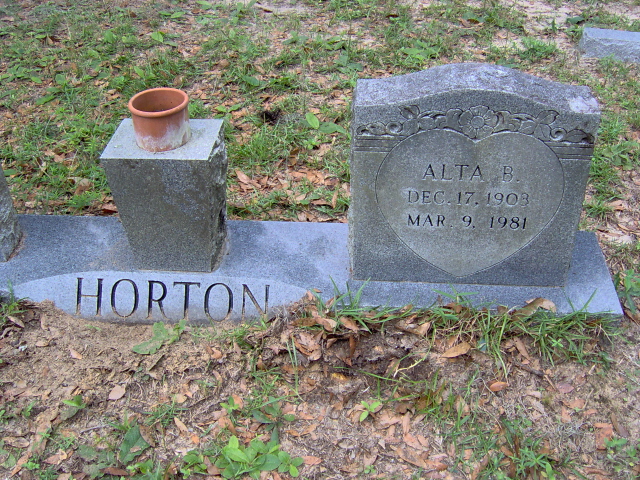 Headstone for Horton, Alta B.
